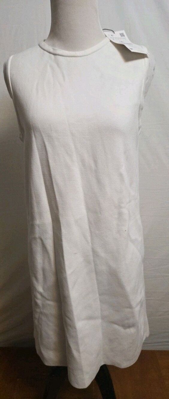 Zara White Sleeveless Mini Dress Size Small Knit NWT
